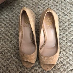 Vince camuto cork peep toes